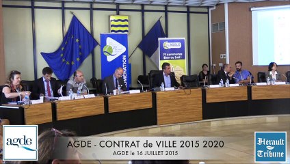 AGDE - 2015 - LE CONTRAT DE VILLE - ETAT VILLE d'AGDE A ETE SIGNE