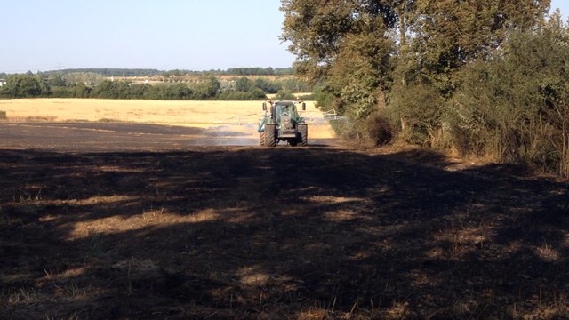 Incendie à Villiers : des champs de blé brûlés