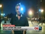 مراسل (CNN) يفضح الإنقلابيين من ميدان التحرير والجيش يتدخل و يكسر الكاميرا
