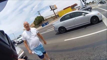 Road rage against motorcyclist