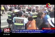 Huaycán: pobladores se enfrentan a serenos por colocación de escenario