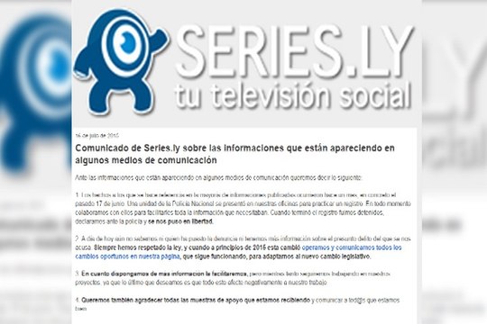 Series.ly desmiente informaciones sobre detención y cierre