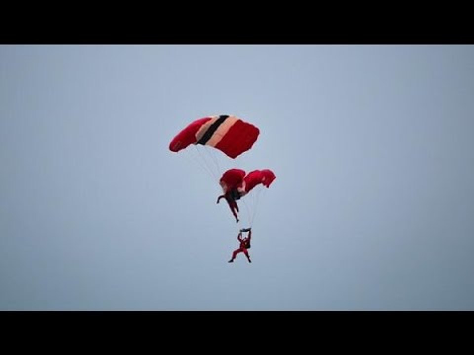 Lucky Escape: UK ‘Red Devil’ parachute fails to open, teammate catches him mid-air