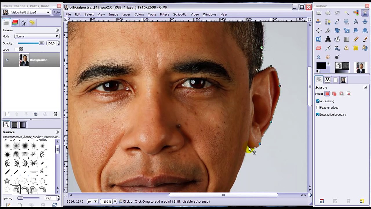 GIMP - Scissors Select Tool (Magnetic lasso Photoshop) - How to make a cut out/render