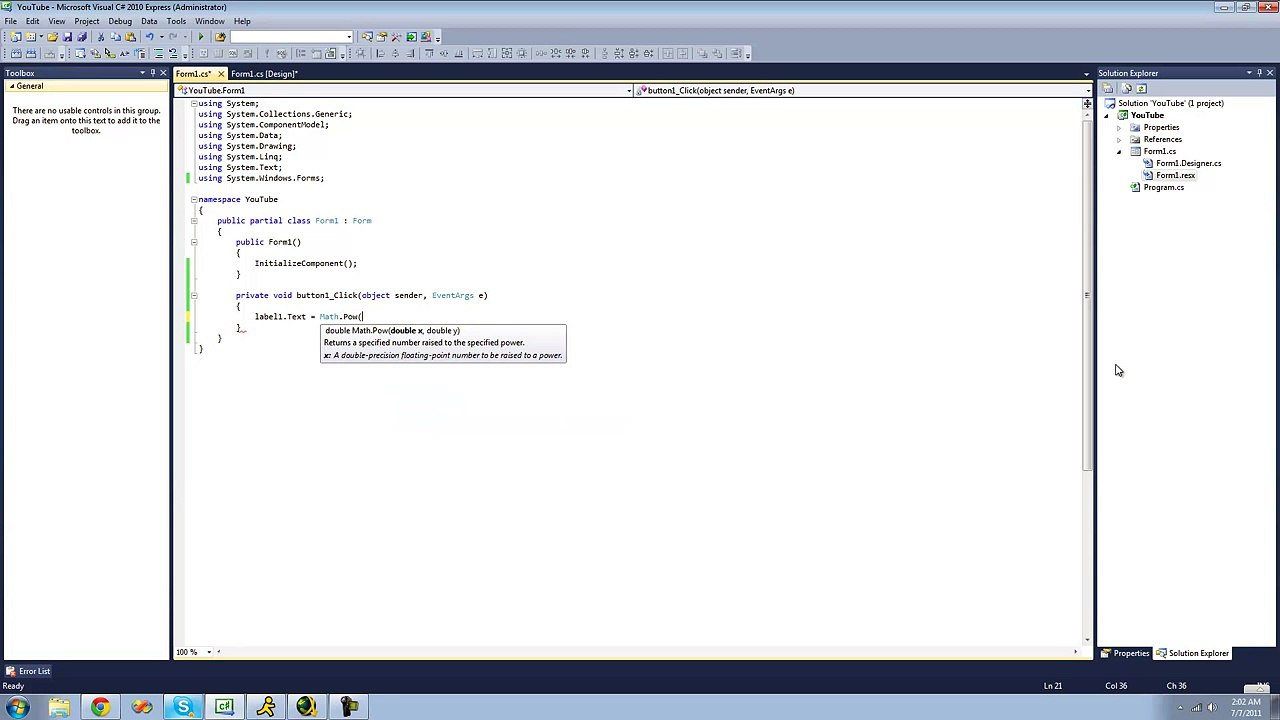 C# Beginners Tutorial - 53 - Math Class