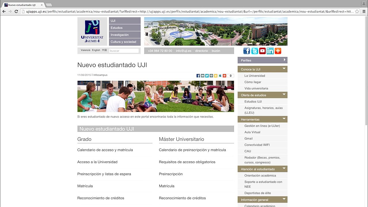 Tutorial para matricularse de los estudios de grado de la UJI 2015-2016