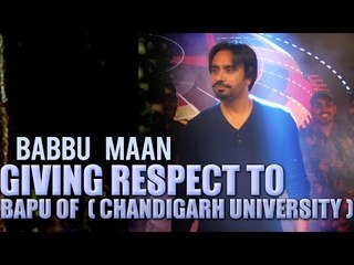 Babbu Maan giving respect to Bapu of ( Chandigarh University )