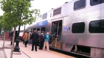 Metra Rail arrives in Downers Grove station