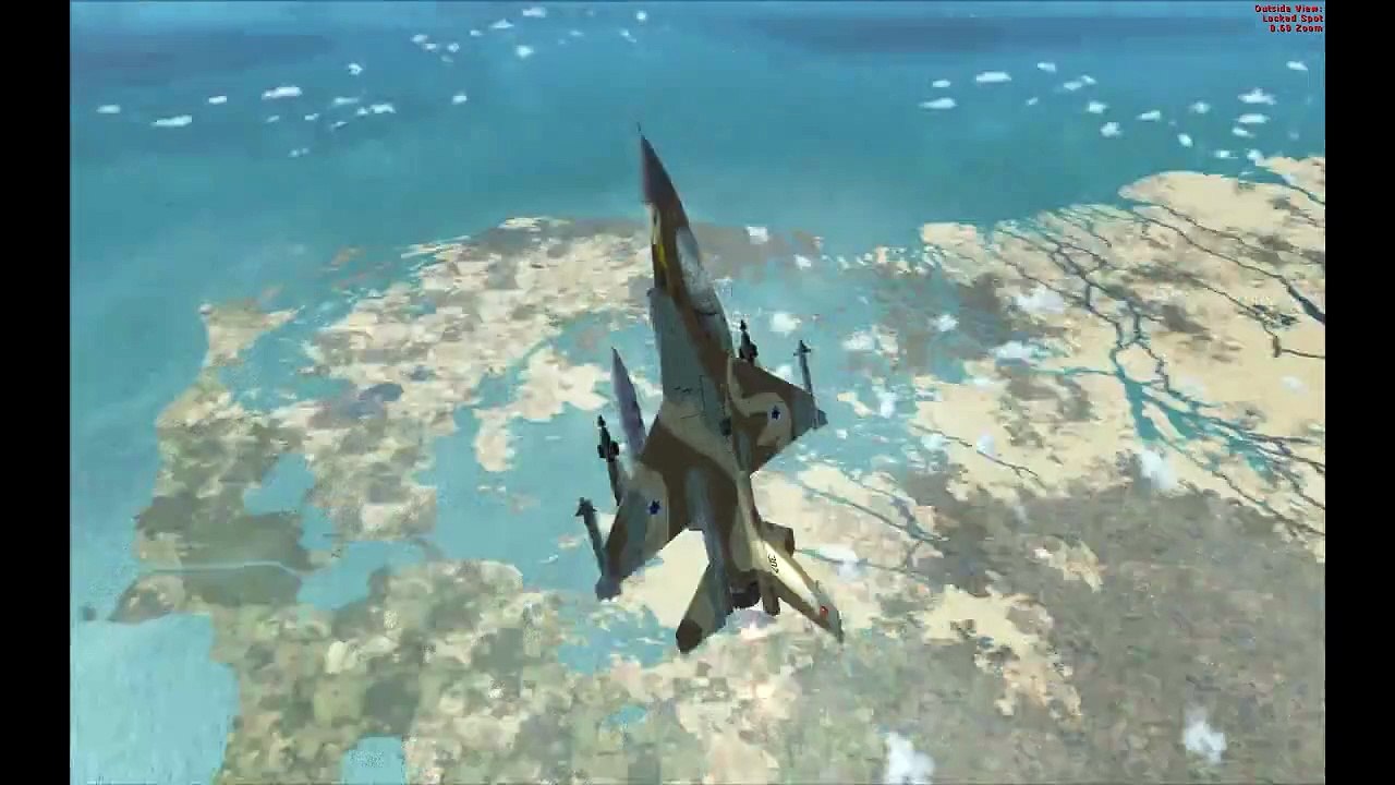 FSX Aerosoft F 16 Flying 80,000 high! No joke