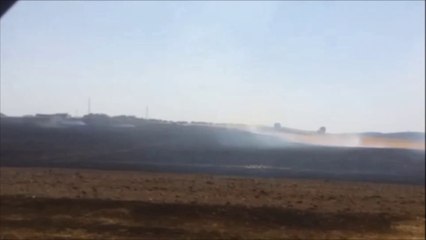 Feu de champ près de Champigny dans la Marne