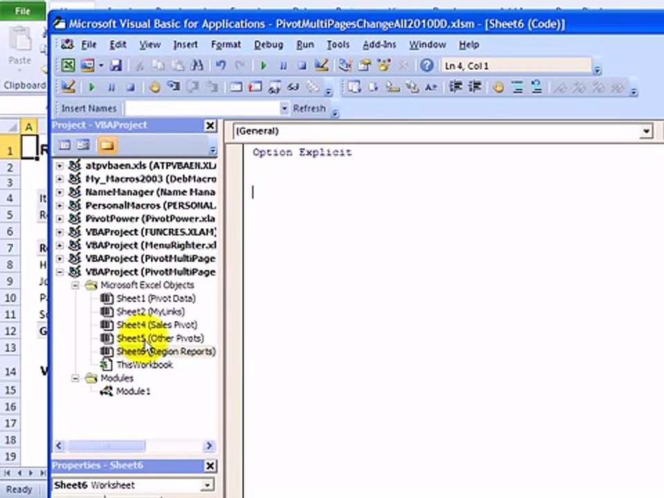 Change All Pivot Tables When One Changes