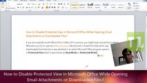 How to disable protected view in Microsoft Office While Opening Email Attachments