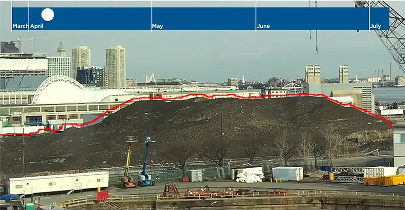 Un tas de neige de 22m de hauteur met 4 mois à fondre - Time lapse Boston