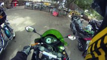 Riding a Kawasaki Ninja ZX-6r Monster Edition for the first time....