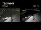 Compare DEFENDER Hi-Res 480TVL Camera with Ultra Hi-Res 600TVL Camera - Night Vision