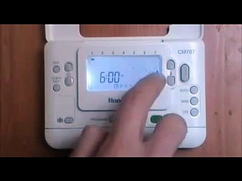 Honeywell CM707 Digital Programmable Room Thermostat user demonstration from AdvantageSW