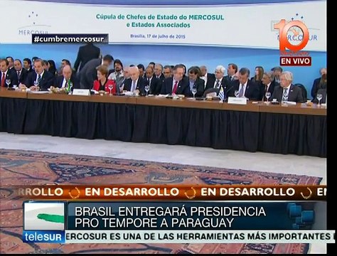 Canciller brasileño presenta informe de presidencia en Mercosur