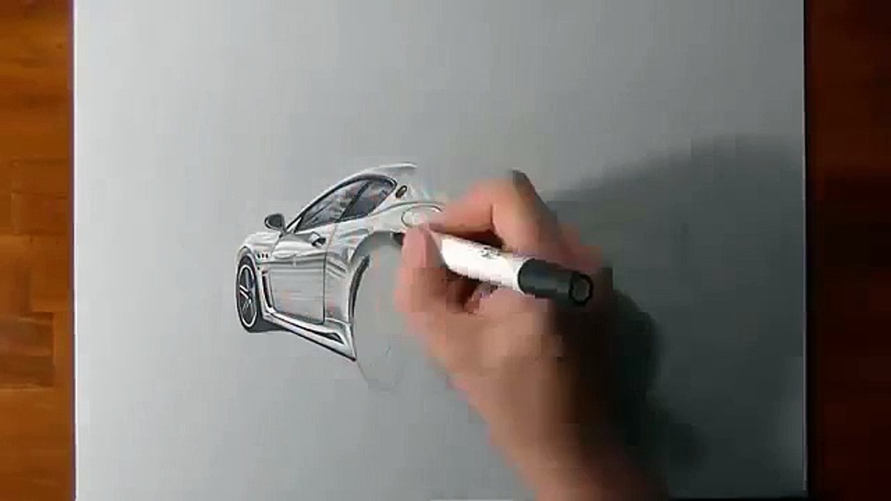 How To Draw Car | Maserati Granturismo Drawing - Speed Drawing