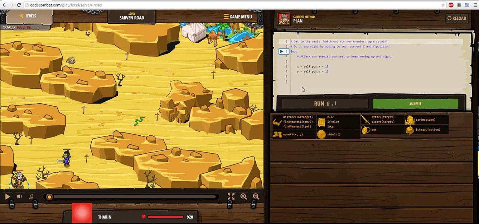 Codecombat Python Sarven Road Solution