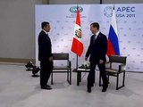 Presidente Ollanta Humala se reunió con Presidente presidente Rusia, Dimitri Medvedev