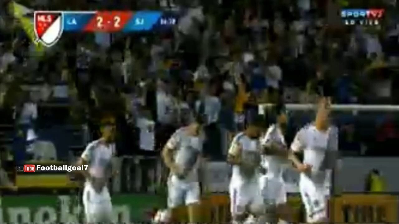 Steven Gerrard First Goal in MLS - LA Galaxy vs San Jose Earthquakes 2-2 MLS