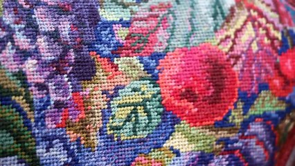 Kaffe Fassett on his needlepoint