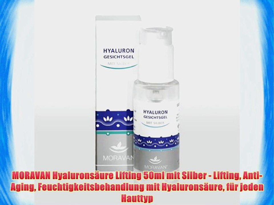 MORAVAN Hyalurons?ure Lifting 50ml mit Silber - Lifting Anti-Aging Feuchtigkeitsbehandlung