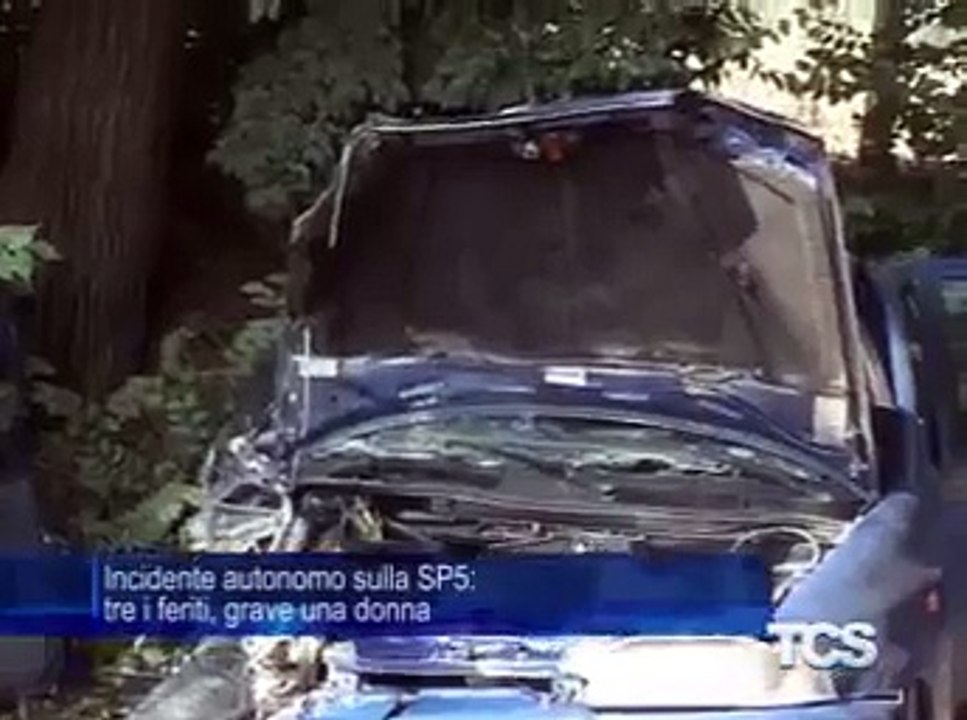 Incidente autonomo sulla SP5 tre i feriti grave una donna