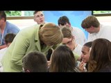Merkel makes Palestinian girl cry, then comforts her