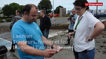 Lannion. Tracteurs, fumier et feu bloquent l'accès à Géant