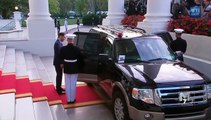 Equitorial Guinea president Teodoro Mbasogo & spouse Constancia arrive at the White House Diner