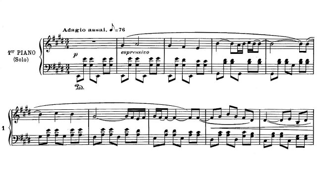 Ravel - Piano concerto in G, II. Adagio assai (with sheet music)