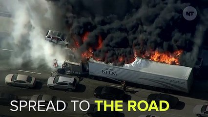 California Brushfire Spreads To Roads, Burns Cars