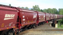 Railfanning Sandpoint Idaho: Loaded BNSF Grain Train at the Sandpoint Diamond