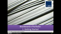 Blackboard e-Portfolio 1: Getting Started