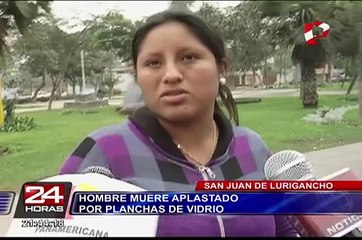 SJL: hombre muere aplastado por planchas de vidrio