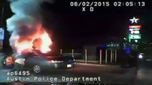 CCTV: Man sets HIMSELF and car on fire