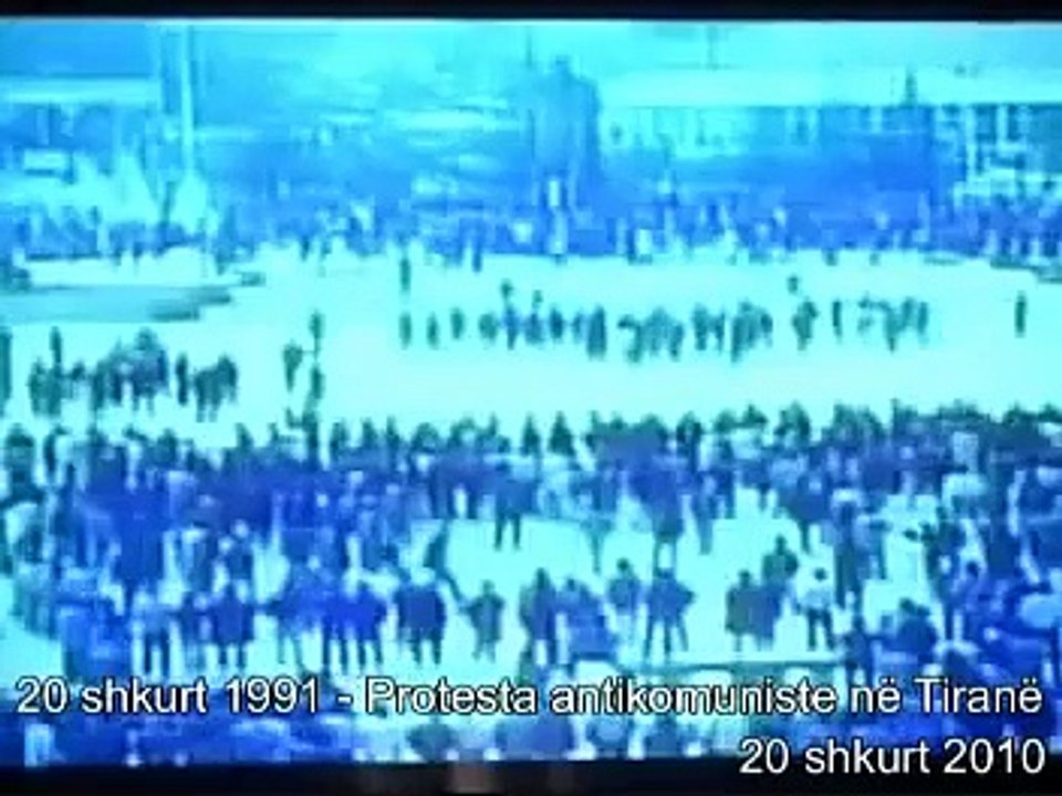 Kolazh: 20 shkurt 1991 - Protesta antikomuniste ne Tirane