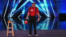Grandpa Show Blindfolded Stuntman Performs with Chainsaw America's Got Talent 2015
