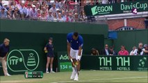JoWilfried Tsonga serve airshot against Andy Murray Davis Cup 2015 airshot