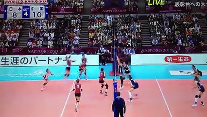 miyashita haruka seems to enjoy zhu ting's strong spike宮下遥 朱婷