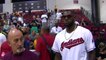 LeBron James hist seated basketball shot while attending at Summer League