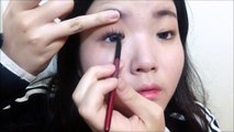 홑꺼풀 레드립 메이크업 / Korean Red Lip Makeup Tutorial