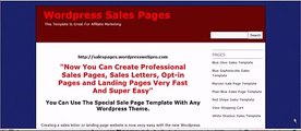 Wordpress Sales Page Template - How To Create A Sales Letter Using a Template