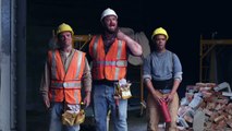 Construction Workers React to  Wrecking Ball