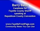 Barry Babb, Candidate for Fayette County GA Sheriff