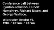 Lyndon Johnson and presidential candidates conference call October 16 1968