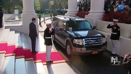 Lesotho prime minister Thomas Motsoahae "Tom" Thabane arrives at the White House Diner