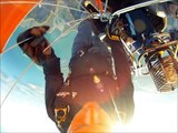 Paragliding hot Air Balloon Jump and base jumping