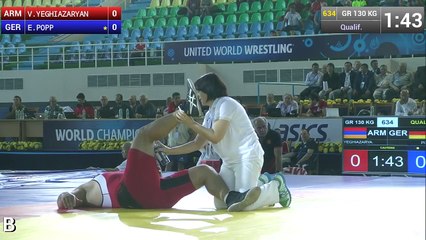 Qualifications - Greco Roman Wrestling 130kg - POPP (GER) vs YEGHIAZARYAN (ARM) - Tashkent 2014